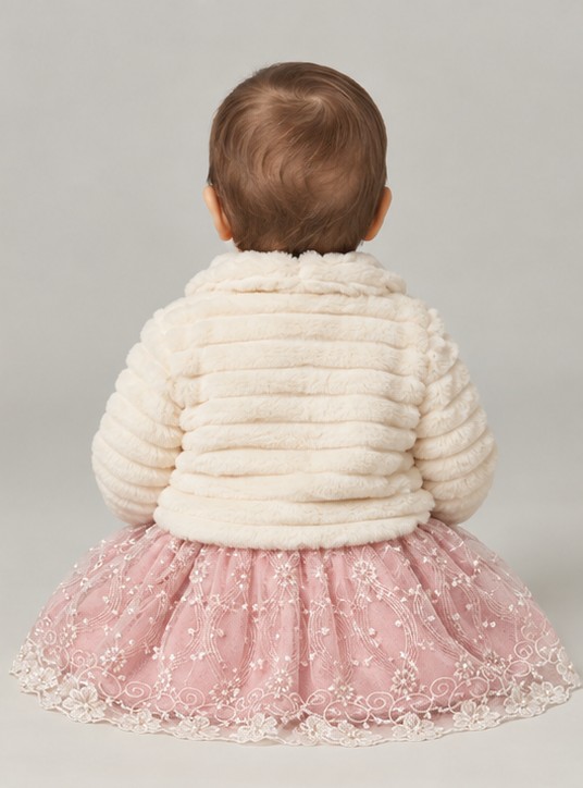 Lumiababy Peluş Bolerolu Pembe Elbise Kız